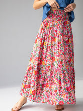 Flora Convertible Maxi Skirt - Bright Pink Floral Cotton