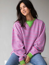 Oversized Striped Crewneck - Taffy Twist