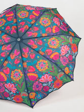 Fold Up Umbrella - Navy Folk Flower