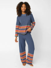 Lounge & Go Striped Cotton Set - Washed Navy