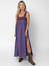 Tricia Reversible Cotton Gauze Maxi Dress - Medallion Sunburst Eggplant