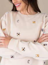 Fave Little Things Embroidered Sweatshirt - Cream Cats