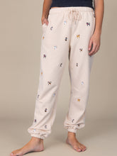 Fave Little Things Embroidered Jogger Pants - Cream Cats