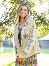Cutest Embroidered Corduroy Shirt - Cream Floral