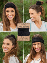 Solid Boho Bandeau® Headband - Black