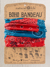 Full Boho Bandeau® Headband - Bandana Patchwork Red