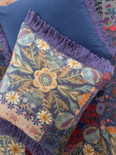 Boho Fringe Euro Sham - Blue Patchwork