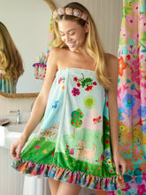 Towel Wrap - Light Blue Cat