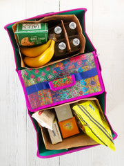 Car Trunk Organizer - Navy Folk Flower