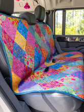 Velvet Back Car Seat Cover - Rainbow Patchwork