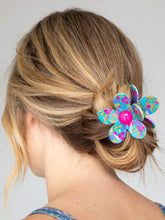 Daisy Flower Hair Clip - Neon Turquoise