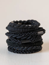 Textured Hair Ties, Set of 10 - Black