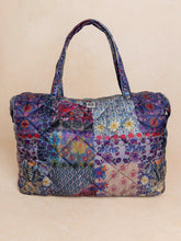Puffy Weekender Bag - Blue Patchwork