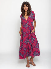Avery Midi Dress - Red Batik Bandana