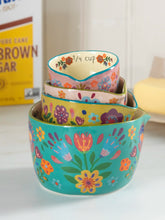 Ceramic Nesting Measuring Cups - Folk Flower