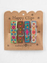 Happy Clips, Set of 4 - Multicolored Floral