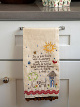 Linen Embroidered Hand Towel - Dog