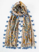 Sayulita Scarf - Taupe Folk Flower