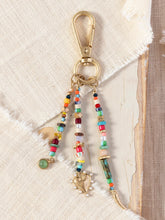Beaded Keychain Bag Charm - Rainbow Heart