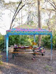 Live Happy Instant Canopy Tent - Dark Teal Floral
