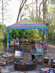 Live Happy Instant Canopy Tent - Dark Teal Floral