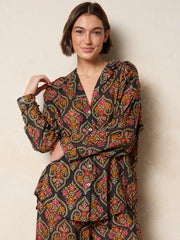 Dreamy Cotton Pajama Set - Charcoal Willow Medallion