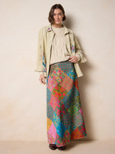 Amour Velvet Maxi Skirt - Bright Patchwork Zinnias