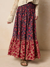 Flora Convertible Maxi Skirt - Ornate Paisley Navy Cotton