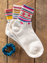 Striped Retro Crew Socks, Set of 3 - Rainbow
