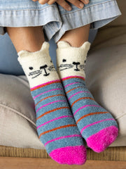 Cozy Socks - White Cat