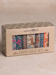Boxed Boho Sock Set, Set of 3 - Dog