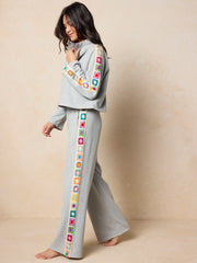 Lyvie Trim Sweatpants - Heather Grey