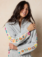 Lyvie Trim Sweatshirt - Heather Grey