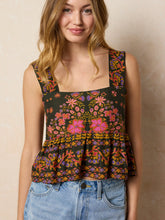 Tricia Top - Blooming Bandana Charcoal