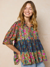 Chasing Blossoms Swing Top - Drawn Garden Multi