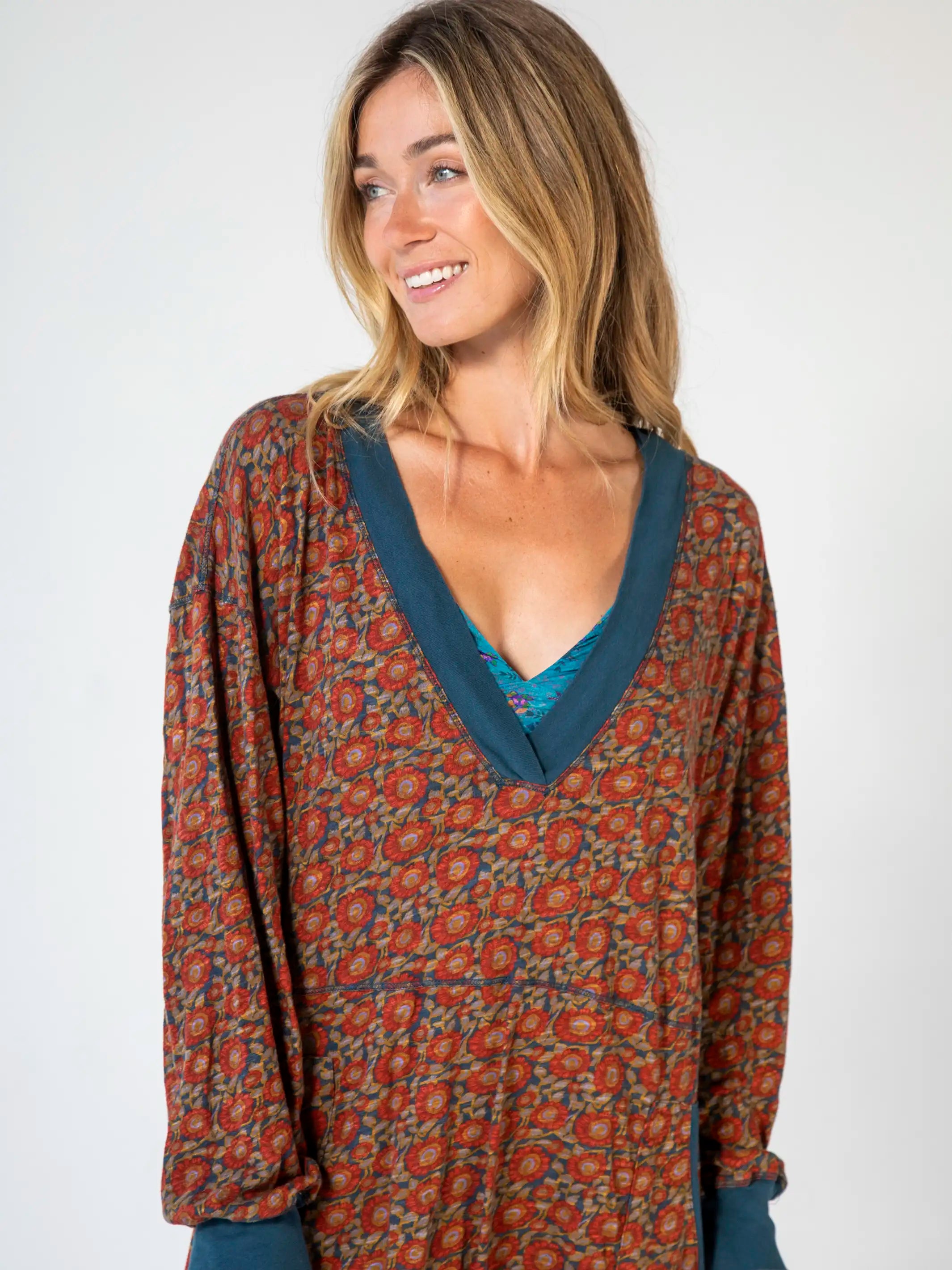 Johnnie Cotton Jumpsuit - Blue Red Vines