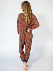 Johnnie Cotton Jumpsuit - Blue Red Vines