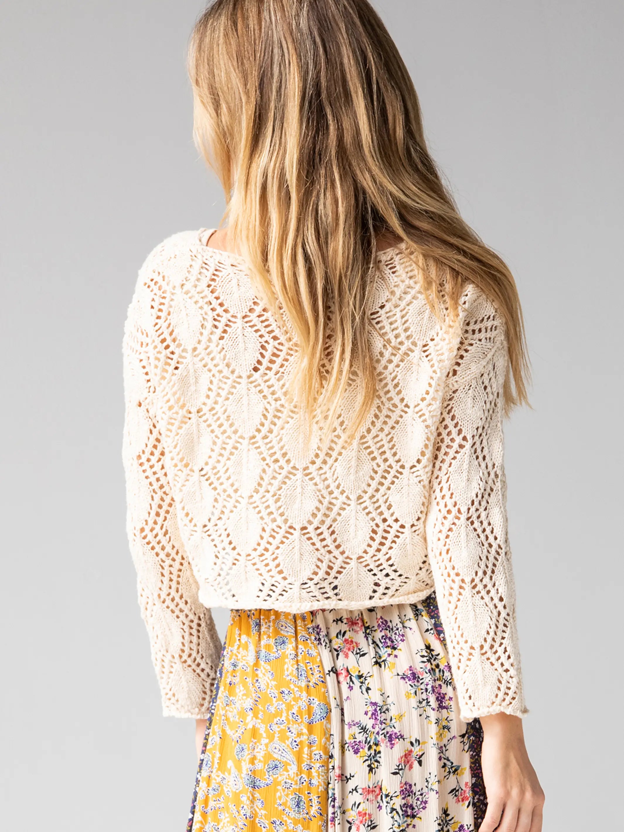 Blythe Cropped Cotton Sweater - Cream