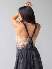 Dakota Cotton Tie Overall - Washed Black