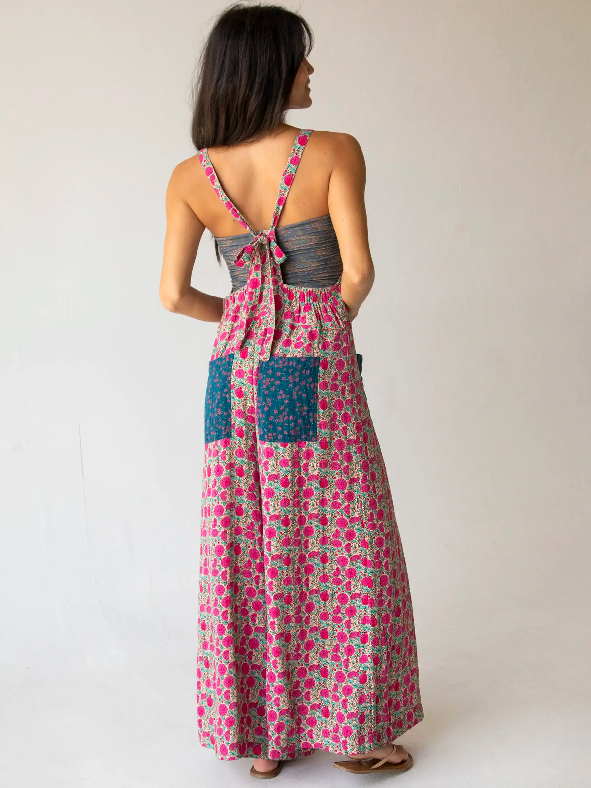 Dakota Cotton Tie Overall - Pink Puff Floral