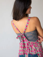 Dakota Cotton Tie Overall - Pink Puff Floral