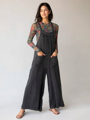 Dakota Cotton Tie Overall - Washed Black