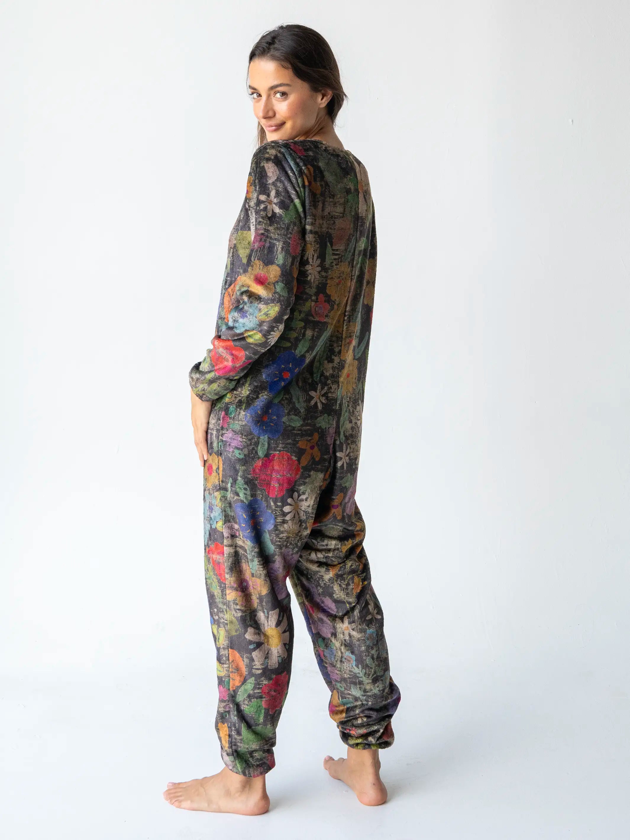 Fleece Onesie Pajamas - Wildflowers