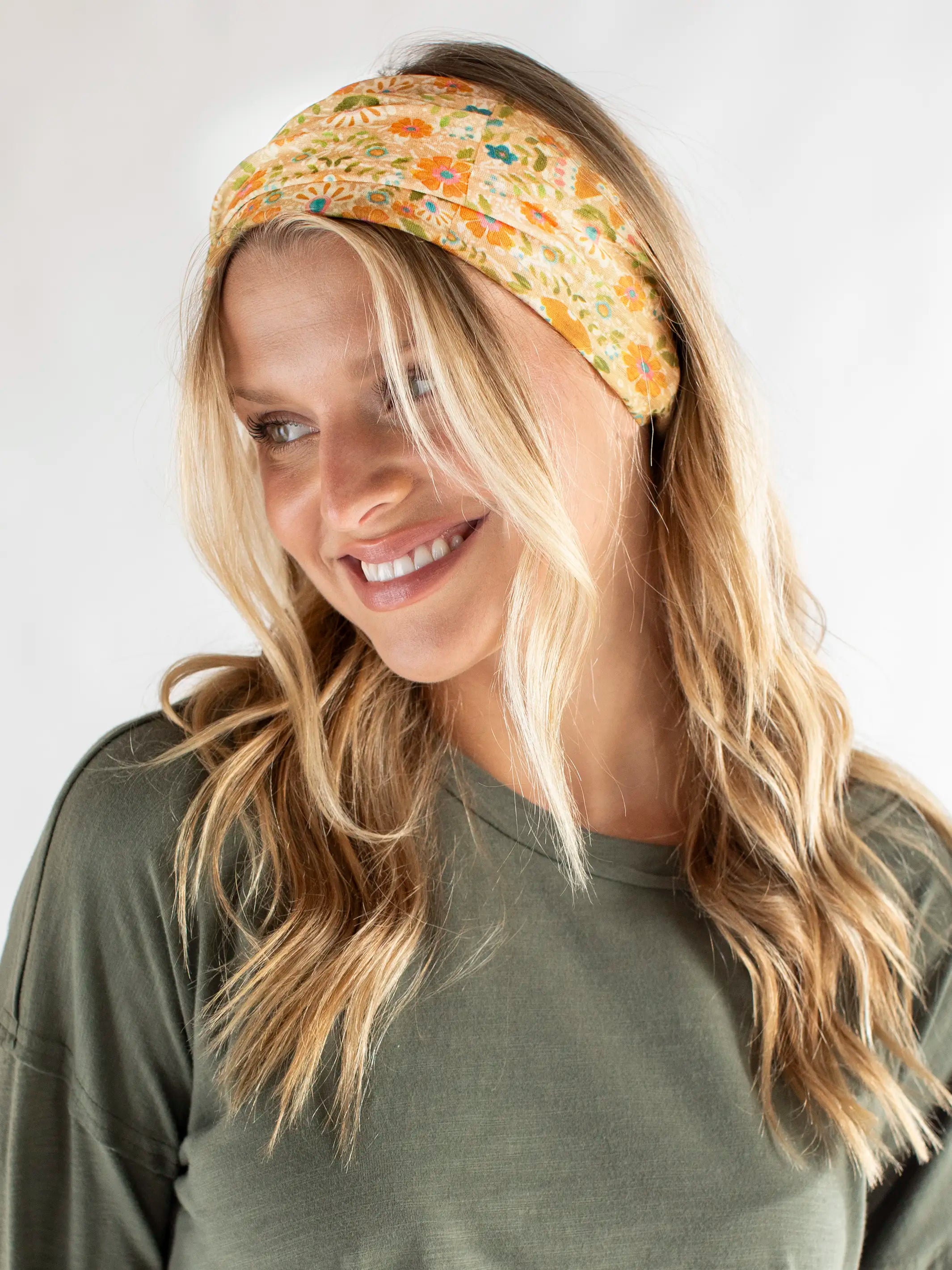 Half Boho Bandeau® Headband - Yellow Mandala