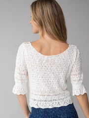 Out & About Sweater Top - White