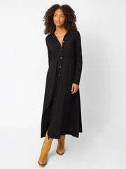 Christa Knit Cotton Maxi Dress - Black