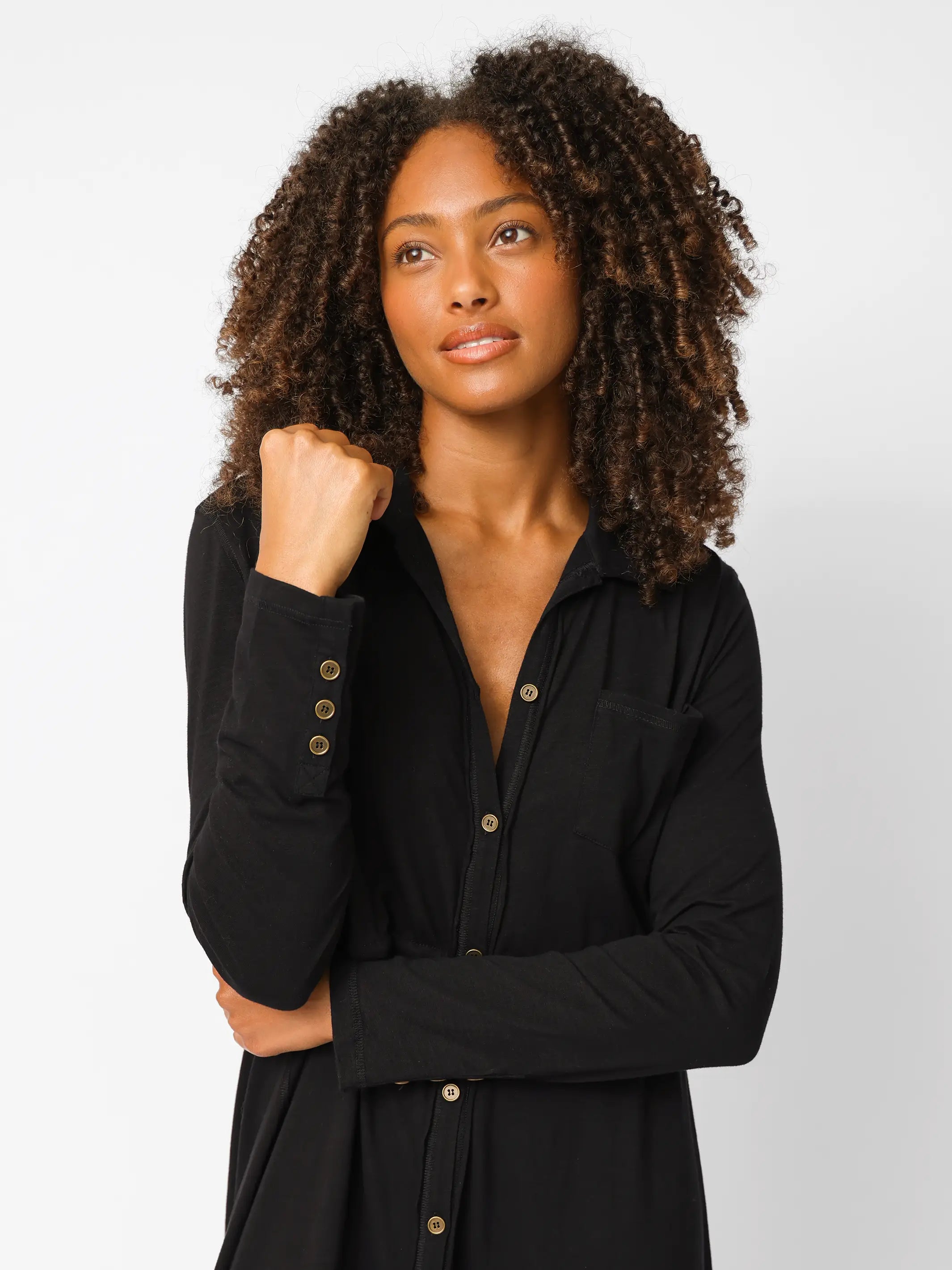 Christa Knit Cotton Maxi Dress - Black