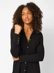 Christa Knit Cotton Maxi Dress - Black