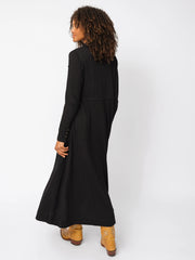 Christa Knit Cotton Maxi Dress - Black