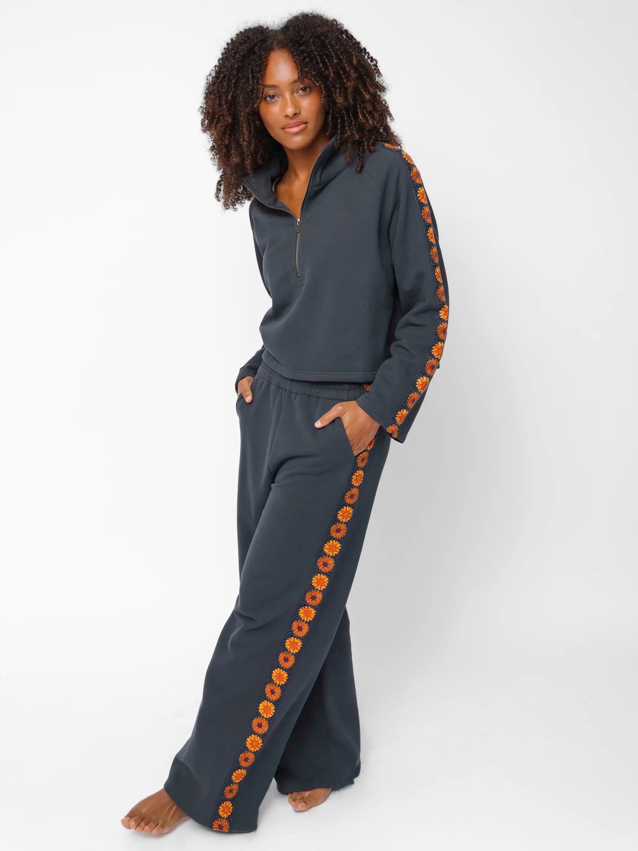 Lyvie Trim Sweatpants - Charcoal